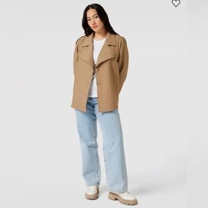 KAFFE Curve oversized jacket with shoulder tabs, model ‘Nelle’, in beige women L